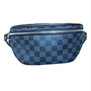 Louis Vuitton Navy Checkered Belt Bag